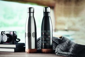 ASPEN CORK Double Wall Stainless Steel Cork Base Bottle 500ml - GiftRetail MO6313