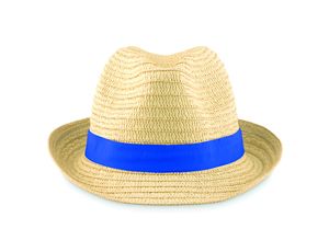 BOOGIE Sommerhat i Papirstrå med Farverig Polyesterbånd - GiftRetail MO9341