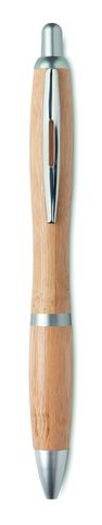 RIO BAMBOO Eco-Friendly Bamboo and ABS Push Button Ball Pen - GiftRetail MO9485