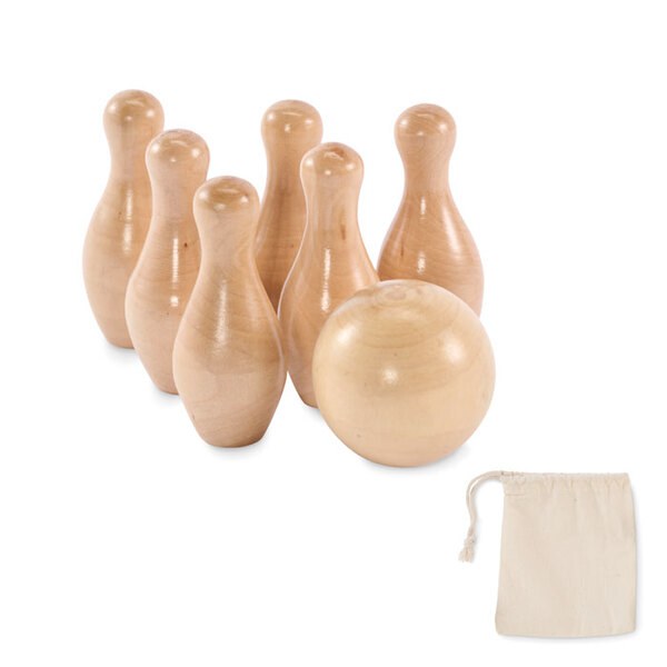 BOLITO Mini pine wood bowling set - GiftRetail MO2434
