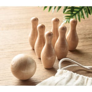 BOLITO Mini pine wood bowling set - GiftRetail MO2434