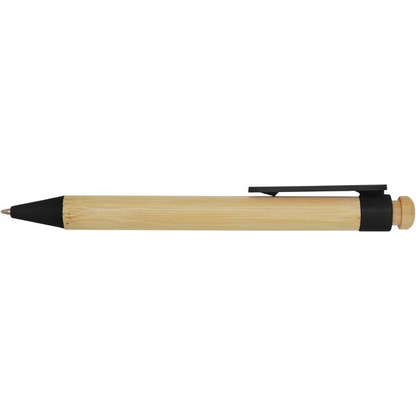 Rattan bamboo and recycled plastic ballpoint pen (black ink) - EgotierPro 106026