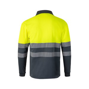 Velilla 36067 - Tofarvet poloshirt (160 g/m²) og lange ærmer, i polyester (100 %)