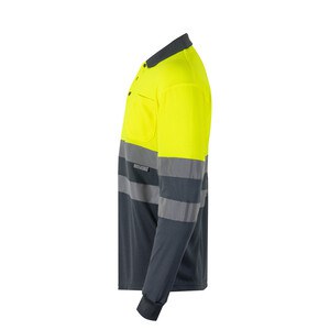 Velilla 36067 - Tofarvet poloshirt (160 g/m²) og lange ærmer, i polyester (100 %)