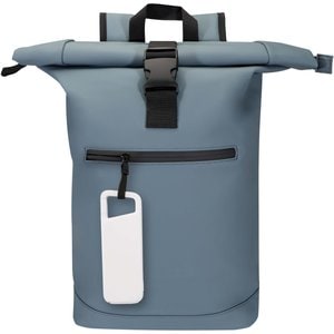 Alkes 5000 mAh 12W recycled plastic water resistant power bank with carabiner - EgotierPro 124470