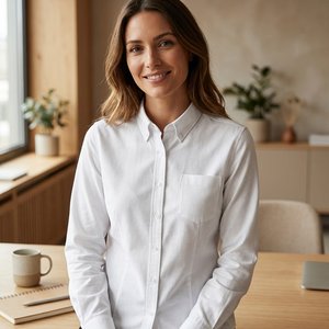 Roly CM5068 - OXFORD WOMAN Fitted long-sleeve shirt with darts on the front and back