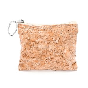 LIMOSA Natural cork purse with silver ring in zip puller - EgotierPro BO7545