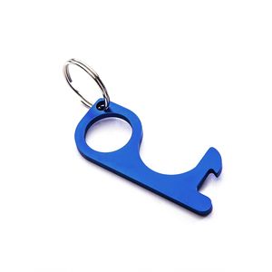 ROSS Aluminium multipurpose anti-contact keyring with silver ring - EgotierPro KO4052