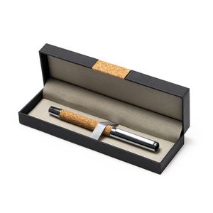 Stamina BL7992 - SUVER Promotional roller pen in natural cork and steel