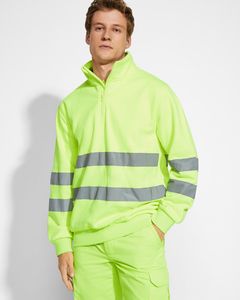 Roly HV9314 - SPICA High-visibility sweater med halv lynlås