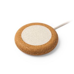 SULAC Wireless charger with natural cork body and wheat fibre