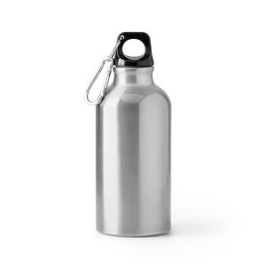 Stamina BI4214 - RENKO Recycled aluminium bottle with single wall and matching carabiner
