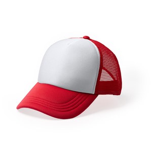 BARNY 5-panel cap in polyester with padded front panel in white - EgotierPro GO1283