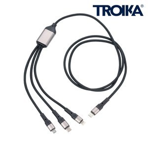 TROIKA CBL40 - Multifunktionel Opladerkabel 3-i-1 med Dataoverførsel