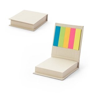 2-in-1 office set, made from 100% recycled paper, with 6 sticky notepads - Egotier 93664