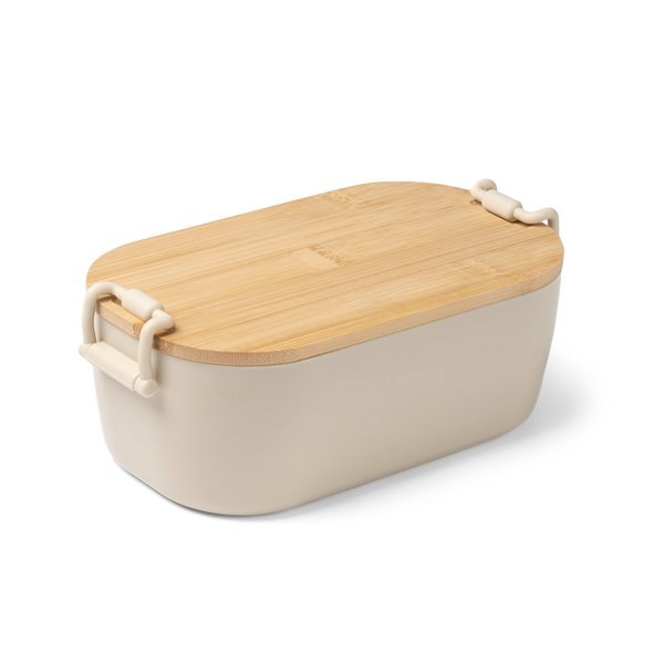 BRIOX Lunch box with PP body and lid made of bamboo with safety closure