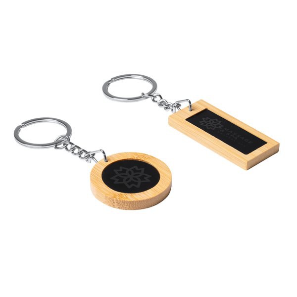 KRAUS Keychain made of bamboo and steel in two formats