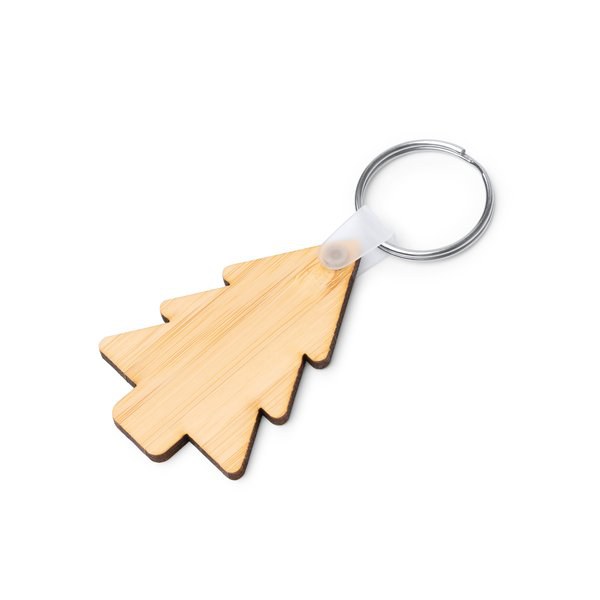 LACEY Keychain in the shape of a Christmas tree made of bamboo