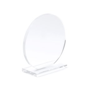 Stamina PR1704 - VENKI Circular design glass trophy with a rectangular base