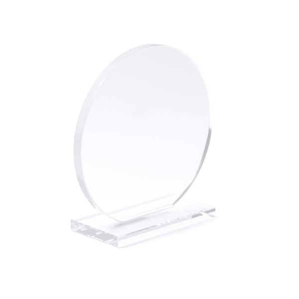 Stamina PR1704 - VENKI Circular design glass trophy with a rectangular base