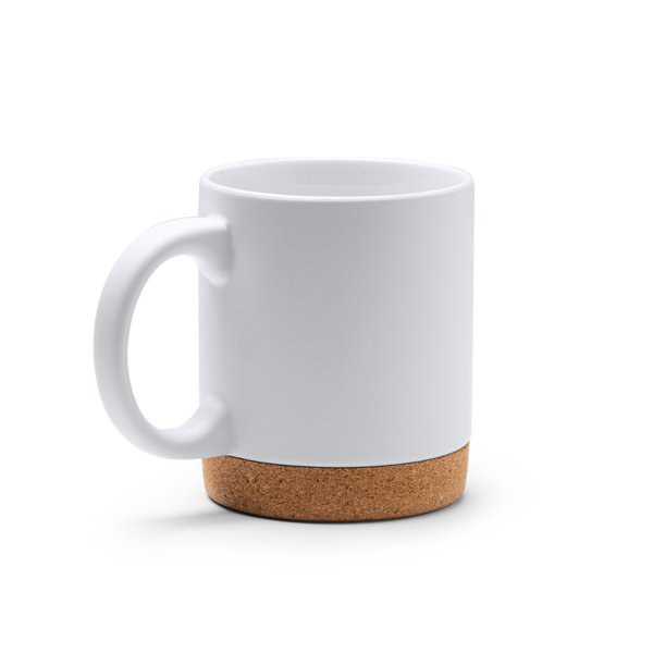 BANKET Ceramic mug in a glossy finish with a removable cork base