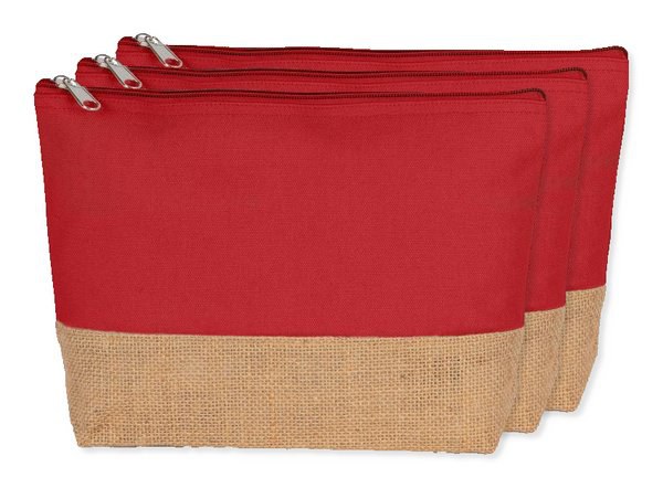 Eco-Friendly Canvas and Jute Zipper Pouch