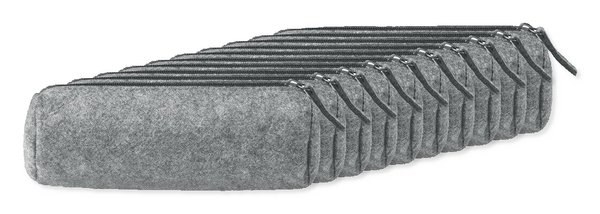 Pack of 100 GiftRetail MO9819 - PENLO Felt zippered pencil case