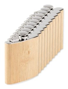 Pack of 100 GiftRetail MO6356 - HIPHIP Eco-Friendly Bamboo Slim Hip Flask 175ml