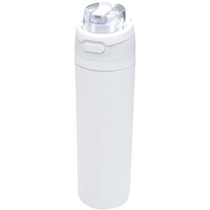 Theron 800 ml RCS vandflaske i genvundet rustfrit stål med enkeltvæg, låg med dobbeltfunktion og udtrækkeligt sugerør - EgotierPro 100951