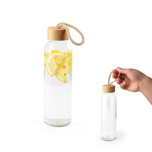 Glasflaske med bambuslåg, 520 ml - Egotier 94449