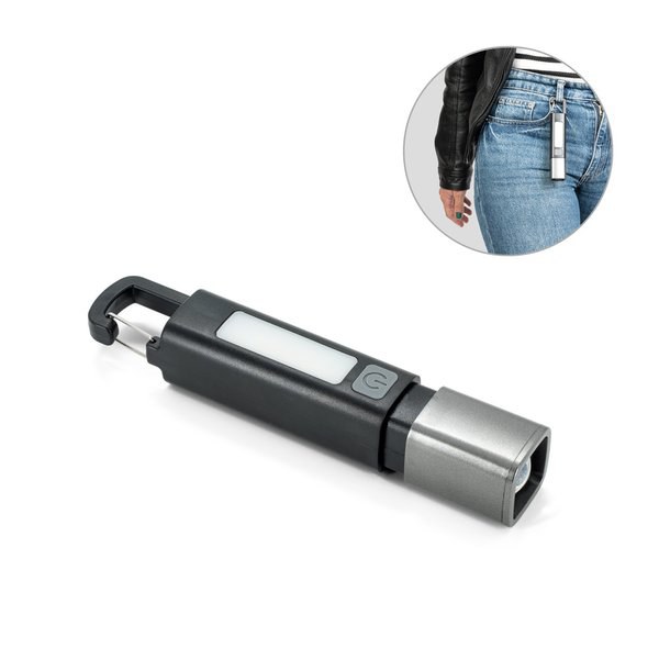 ABS-lommelygte med en 2 W LED-lampe (53 lumen) foran og en COB-lampe (53 lumen) øverst - Egotier 98173